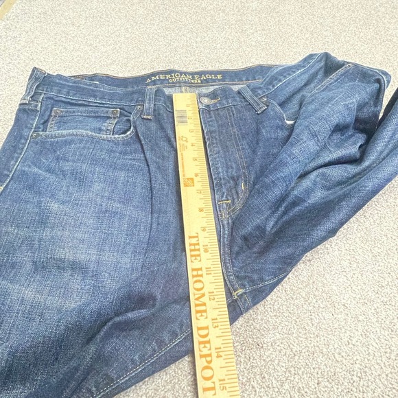 American Eagle mens baggy loose fit jeans sz 38x33 blue jeans stretch denim - Picture 6 of 12